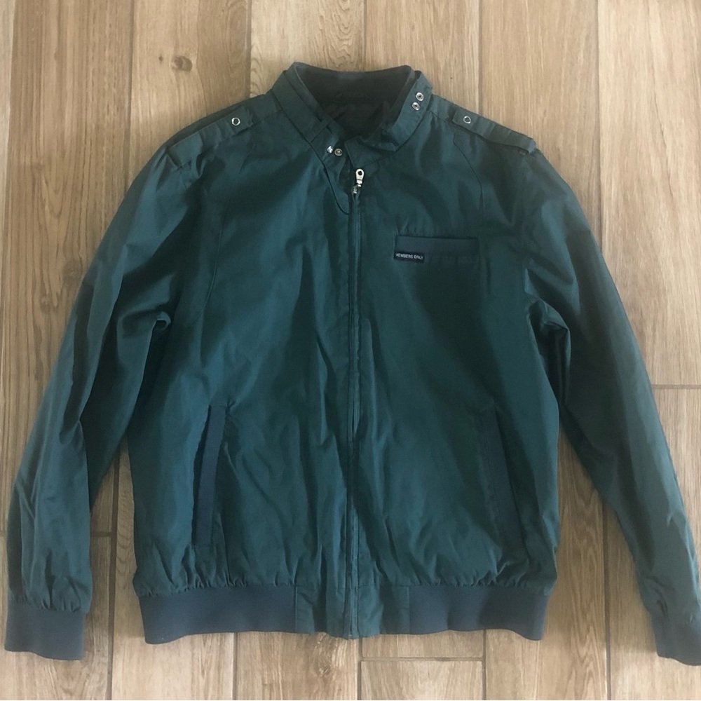 Vintage Members Only 80's Style Green Windbreaker Jacket Casual Style